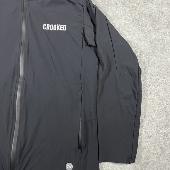 Outerknown Windbreaker Jacket Mens Large Black Active Warm-Up Hooded Full Zip - Picture 7 of 15